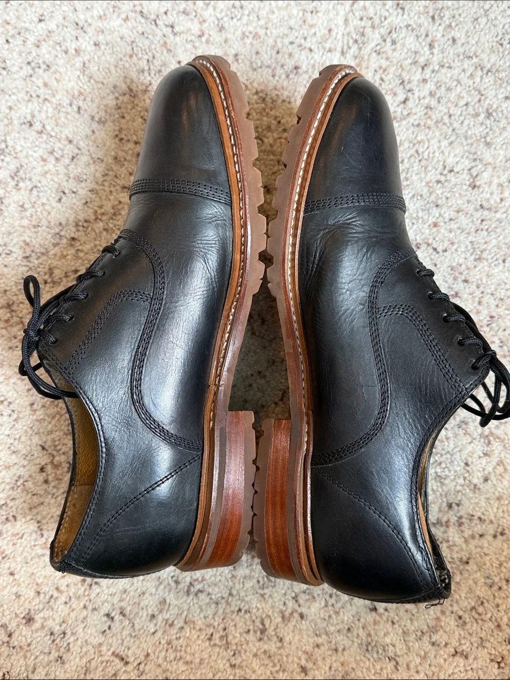 Frye James Bal Lug Oxford Lace Up Cap Toe Shoes
